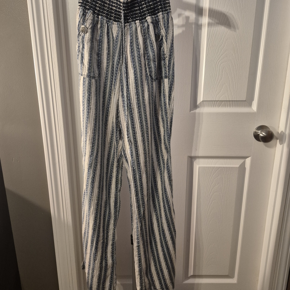 Rewash American Original Los Angeles Blue & White Striped Pants - Women's Small